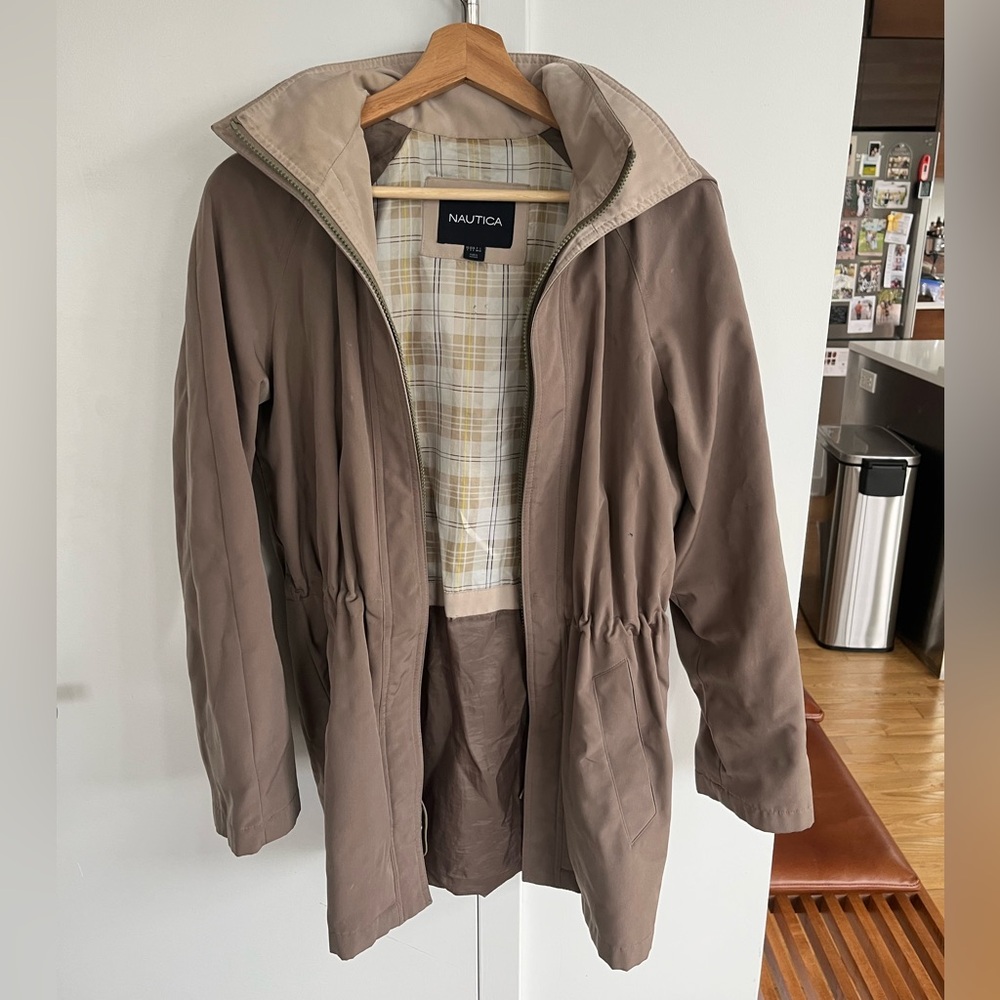 Nautica Beige Mid-Weight Rain Jacket